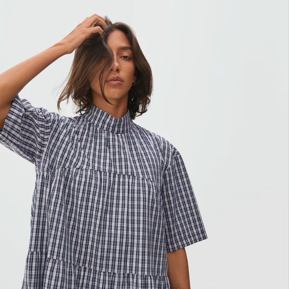 Everlane Tiered Mockneck Dress